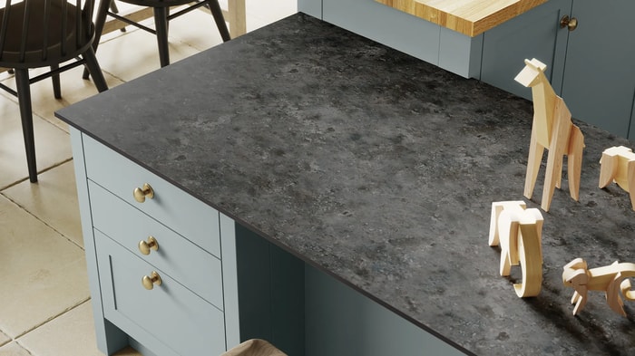 Worktop in a Chester Cloudy Blue Kitchen