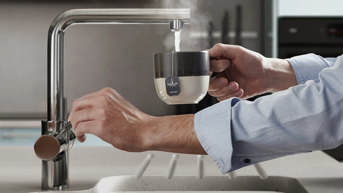 Boiling water tap in an Esker Azure Kitchen