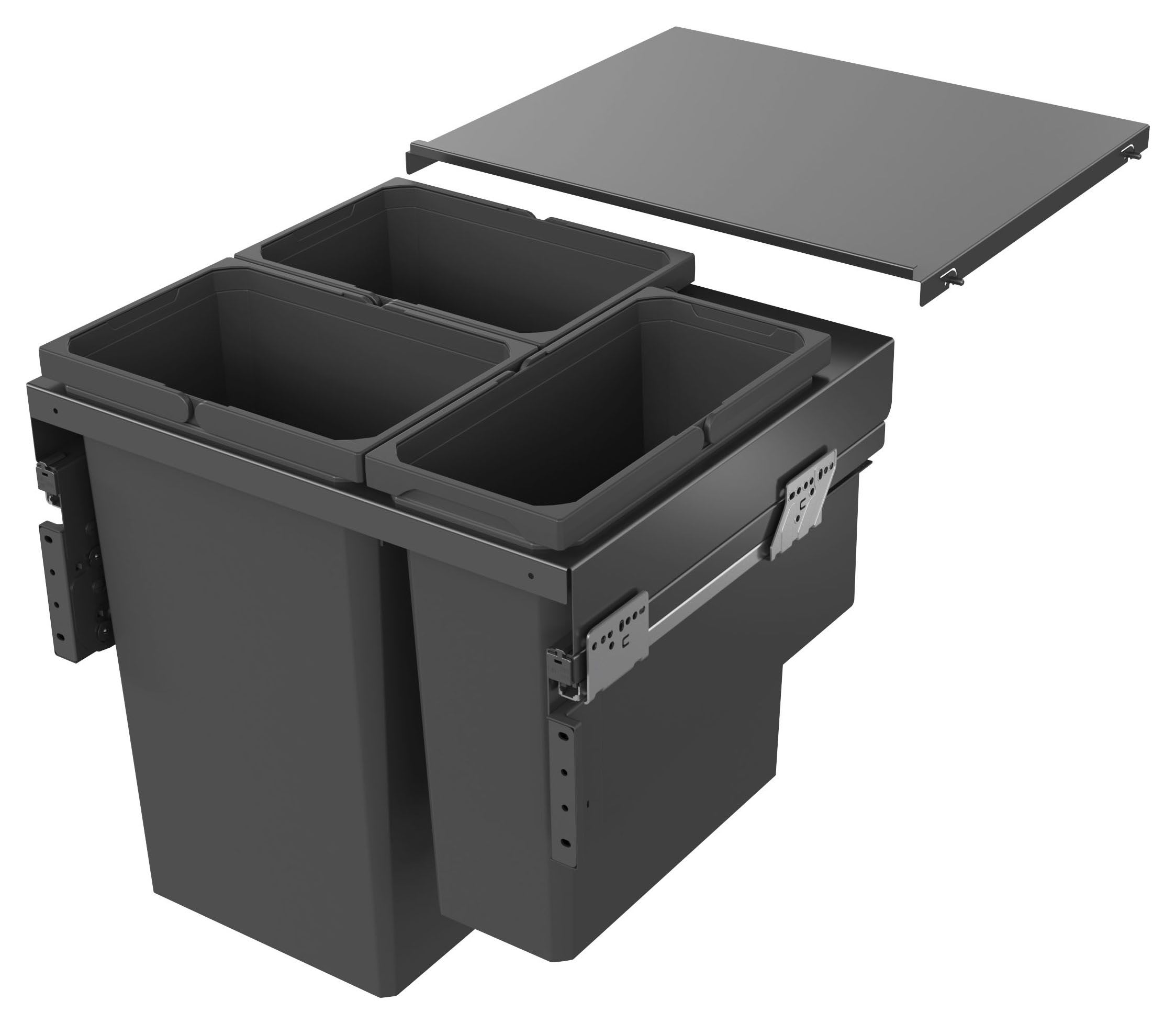 Envi Anthracite 2x32L & 21L bin for 600mm