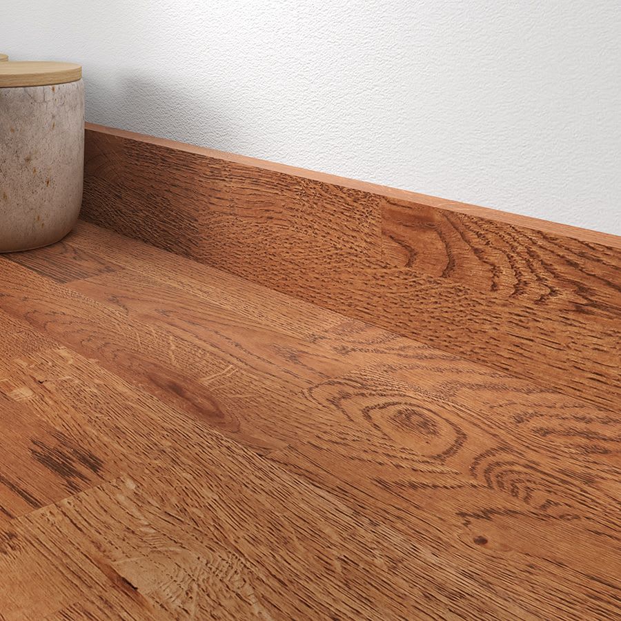 Rustic Oak Smoked Brown Oil Upstand - 18