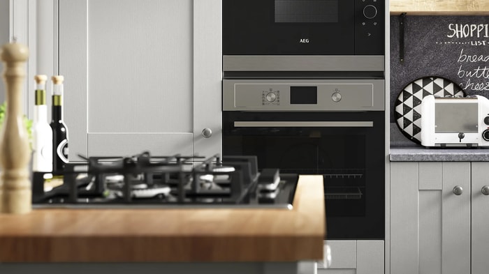 Integrated ovens in a Milton Grey Kitchen