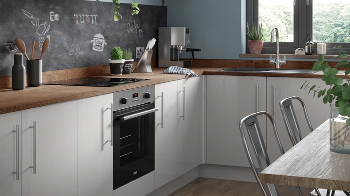Orlando Grey Kitchen with integrated oven and induction hob