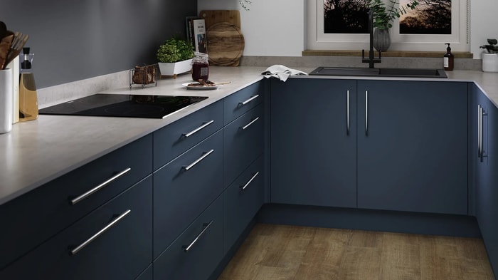 Orlando Marine Blue Kitchen with induction hob