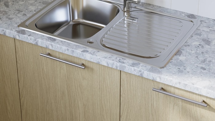 Sink and tap in an Orlando Scandi Oak Kitchen