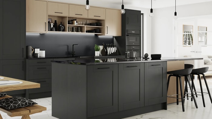 Tiverton Anthracite Kitchen with an island